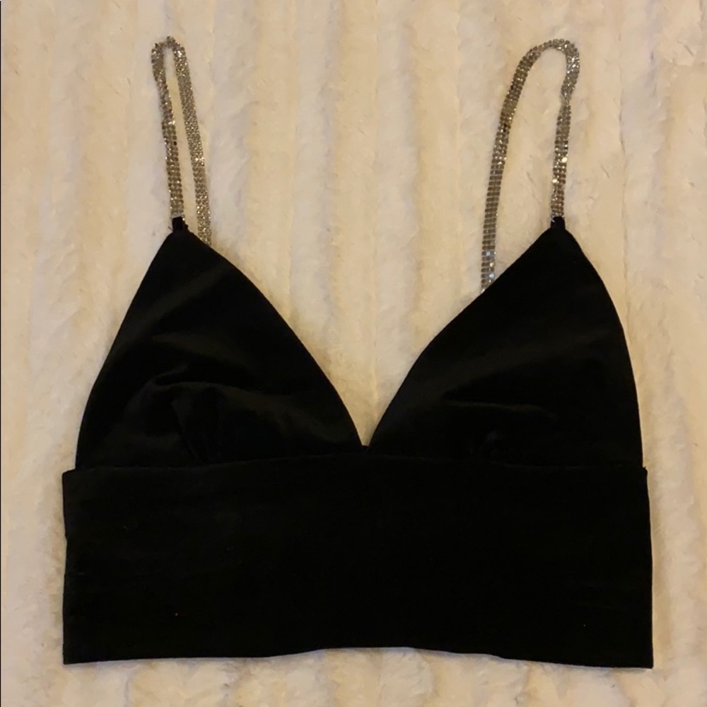 Zara velvet crop top